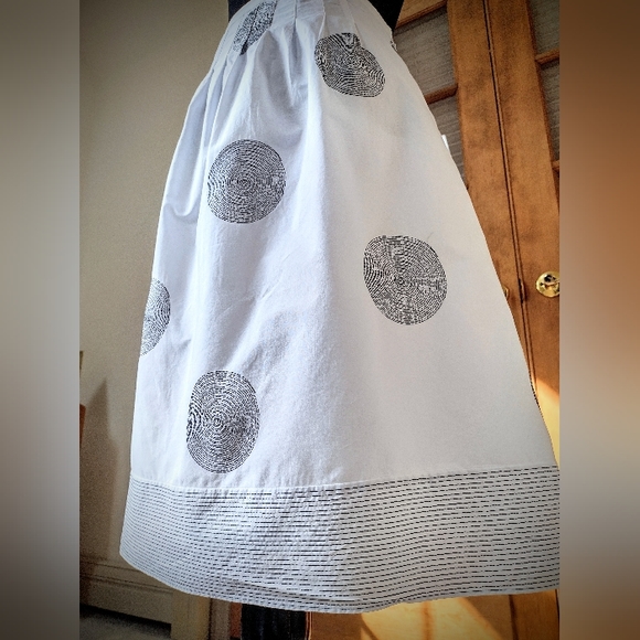 EUC Talbots Fully Lined 100% Cotton Skirt, Fit n Flare, Black & White, Size 10 - Picture 5 of 12